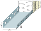 Profilé de départ en aluminium - long. 2,50m x ep. 200mm