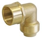 Coude laiton à clipser pour tubes cuivre ou PER ou Multicouche Ø14 - Femelle 15/21