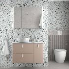 Meuble suspendu UNIIQ 1200 MACCHIATO droite 1 porte et 2 tiroirs et fermeture a