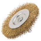 BROSSE CIRCULAIRE SUR TIGE 6MM D.100FIL ONDULE ACIER LAITONNE