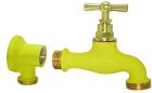 Robinet laiton JAUNE M15x21 Nez M20x27 avec applique