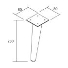 Jeu 2 pieds DANNA PIN Hauteur 230 mm