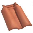 Tuile double bourrelet terre cuite Meridionale Rouge - long. 43 cm