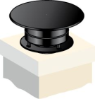 Chapeau Aspirateur Noir Profond pour Sortie de Toit Inox-Inox Ø 230