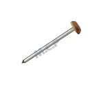 Pointes tête plate plastique annelé chêne - long. 60 mm x diam. 13 mm - Boîte de 100