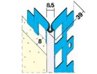 Cornière d'angle perforée en acier galvanisé pour enduit à jonc PVC gris D6 - long. 2,50m x ep. 8mm