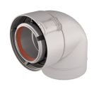 Coude 80/125 alu/pvc gaz 90° nouveau système Sékurit