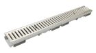 Caniveau bas en PVC avec grille encastrée inox - long. 1m x larg. 130mm - classe A15
