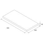 Plan de toilette sans usinage BLACK VELVET 900 x 40 x 460 mm