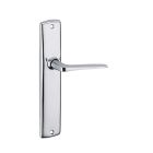 Ensemble poignée de porte Démeter chrome 195 mm à bec de cane