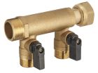 collecteur MF20x27 écrou libre monobloc avec vannes 2 départs mâle 15x21 vrac étiqueté 1 pièce