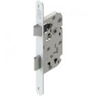 Serrure à encastrer universelle coffre 130 mm bec de cane à condamnation ou clé L, axe 40 mm, droite réversible, blanc, 1 clé, gâche incluse