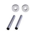 kit cache tube alimentation chauffage rosaces chromé