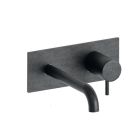 lavabo mural triverde avec plaque bec 18 cm chrome noir bros ex tv276