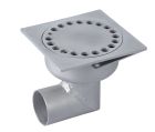 siphon de sol inox sort.horiz. GE15mm 100x100 ø40 mm trous ronds microbillé 3 Kn