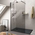 Paroi de douche - BLACK HEAVEN walk-in Fumé - larg. 0,8 - 1 m x haut. 1,95 m