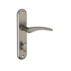 Ensemble poignée de porte Vesta aluminium brossé 165 mm à condamnation