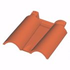 Tuile double bourrelet terre cuite Aquitaine Saintonge - long. 45,5 cm