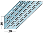 Profilé de ventilation en L, perforation rectangulaire Section ventilation 92 cm2 / ml  Naturel Longueur 2,50m