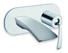 lavabo mural avec plaque bollicine chrome sans mecanisme ex bo266