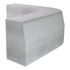 Bordure T2 angle rond béton gris CE 3.5 - long. 60cm x larg. 15cm x haut. 25cm