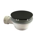 BONDE DE DOUCHE HAUTEUR 64 MM COUVERCLE EXTRA PLAT BLACK MAT