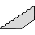 Tasseau prépeint triangulaire Sapin de Pays sans nœud blanc - Long. 2500 mm x larg. 22,5 mm x ep. 22,5 mm
