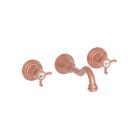 LAVABO CHAMBORD MURAL 3 TROUS OR ROSE BROSSE + Vidage PVD