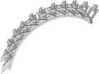 Protège angle perforé pour enduit gratté pour cintre ép. 10mm jonc PVC 234 lg. 300cm