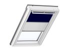 Store occultant et plissé manuel en aluminium - DFD MK04 1100S bleu marine et blanc - larg. 78 cm x haut. 98 cm