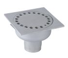 siphon de sol inox sort.Vert GE15mm 100x100 ø40 mm trous ronds microbillé 3 Kn