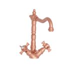 LAVABO CHAMBORD BEC POTENCE MOBILE OR ROSE BROSSE  +Vidage PVD