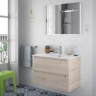 Meuble MONTERREY 800 2 tiroirs métalliques CHÊNE NATUREL 797 x 540 x 450 mm