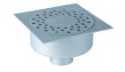 siphon de sol inox sort.Vert GE50mm 300x300 ø100 mm trous ronds microbillé 3 Kn