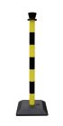 Poteau PVC à monter noir/jaune - base à lester avec 2,5l d'eau