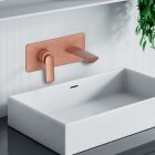 Façade mitigeur lavabo encastré avec plaque bec de 225 mm OR ROSE BROSSÉ