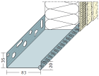 Profilé de départ en aluminium - long. 2,50m x ep. 80mm