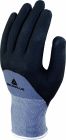 Gants tricot polyamide spandex - paume nitrile/PU 3/4 + picots Noir-Gris T7