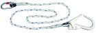 Longe polyamide ø 12 mm, longueur 1,5 m, 2 boucles cossées, 1 mousqueton am002 et 1 connecteur am022 blanc / bleu