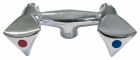 Mélangeur évier ou bain-douche finition chromé - Entraxe 110mm - M15/21 M20/27 - Tête à clapet 18/150