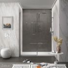 Paroi - VITTE entre les murs 2 modules segment fixe avec porte transparent avec profil chromé 901-1000x1500-1950 mm