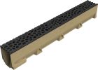 Caniveau en béton polymère avec grille fonte Voronoï couleur Noir standard - ACO SELF - long. 1m x larg. 100mm x haut. 145mm - classe B125