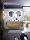 Plan de toilette en Krion blanc satiné 133 cm vasque centrale - AUDACIEUX