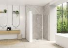 Porte pivotante (intérieur/extérieur) sans seuil avec une partie fixe en alignement - SMART DESIGN PC SS 180 Blanc TN