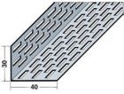 Profilé de ventilation en L, perforation rectangulaire Section ventilation 139 cm2 / ml  Noir Longueur 2,50m Ep 40mm