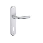 Ensemble poignée de porte Leto aluminium argent 165 mm à clé