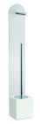 porte papier sur pied et porte balai sur pied h 60 cm blanc mat