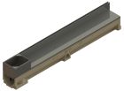 Caniveau en béton polymère avec couverture à fente + élément de visite en acier inoxydable 304L haut. 65mm - ACO SELF 100 - long. 1m x larg. 100mm x haut. 95mm - classe A15