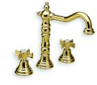 lavabo chambord 3 trous bec potence dore +vidage