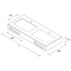 Plan de toilette sur mesure avec jupe, de 1201 à 1500, 1 vasque, avec ou sans perçage SOLID SURFACE BLANC MAT 1201 - 1500 x 120 x 460 mm